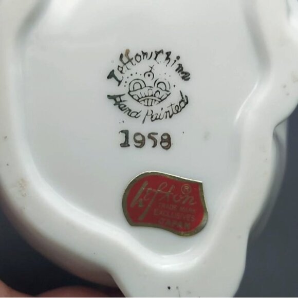 Vintage Lefton Handpainted Violets Porcelain Bone China Snail Trinket Box 1958 - Picture 7 of 8